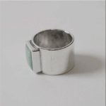 North Works (BR8399) Turquoise Silver Stamp Ring - Image 2