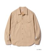 Sugar Cane & Co. Lot SC28652 / Coke Stripe LS Work Shirt - Beige