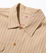 Sugar Cane & Co. Lot SC28652 / Coke Stripe LS Work Shirt - Beige - Image 3