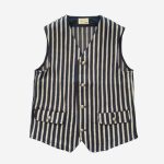 Graph Zero Sashiko Denim Vest - Stripe