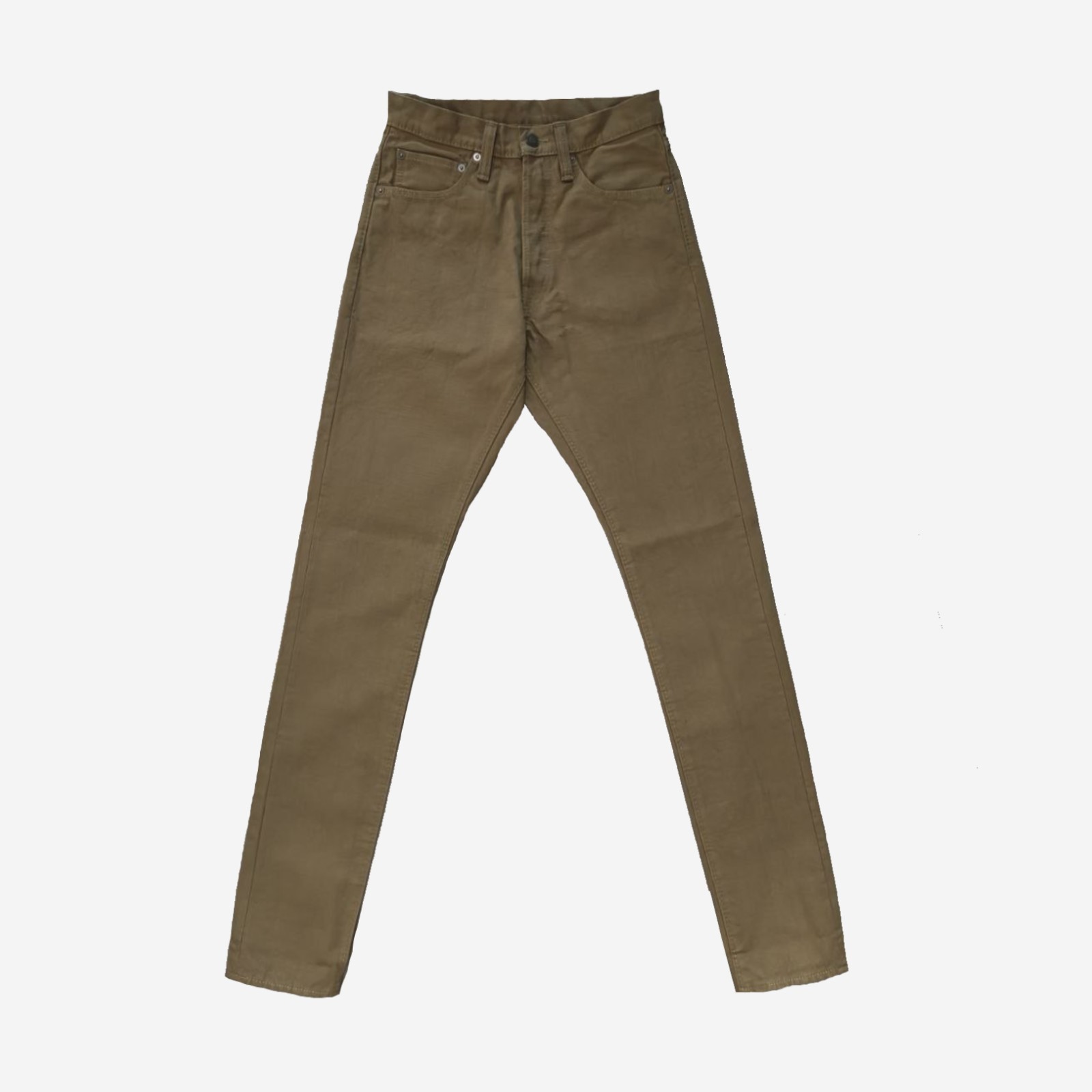 pbj duck olv 1 Pure Blue Japan (1175-OLV) Heavy Duck Cloth Relaxed Tapered - Olive - Image 1