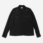 Style Eyes Lot SE29454 / "Saddle Stitch" LS Bowling Shirt - Black