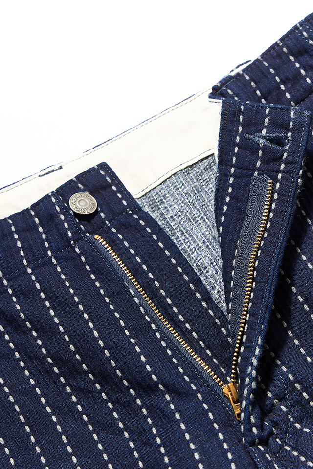 Pure Blue Japan (LP-1180-1) Indigo Thick Stitch Stripe Trousers