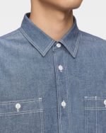 Momotaro Jeans (MMLS3000) Triple Stitch LS Chambray Shirt SP - Image 7