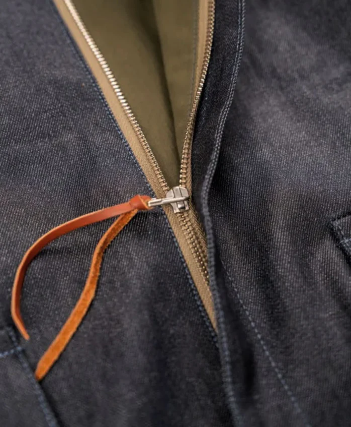 Graph Zero A-2 Flight Jacket - Coated Denim - THE DENIM STORE