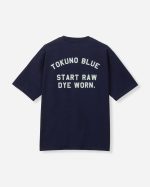 Momotaro Jeans (MMTS6023) Indigo Yarn Dyed Tee - Tokuno Blue - Image 3