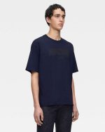 Momotaro Jeans (MMTS6008) Indigo Yarn Dyed Tee - Alphabet Front