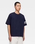 Momotaro Jeans (MXTS6002) Indigo Yarn Dyed Tee - Discharge Print