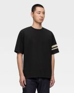 Momotaro Jeans (MXTS6004) Black Yarn Dyed Tee - Discharge Print
