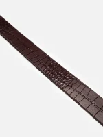 Nudie Jeans Co. Western Faux Croco Silver Belt Burgundy - Image 3