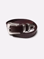 Nudie Jeans Co. Western Faux Croco Silver Belt Burgundy