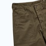 Orslow Herringbone Vintage Fit Fatique Pants - Green - Image 3